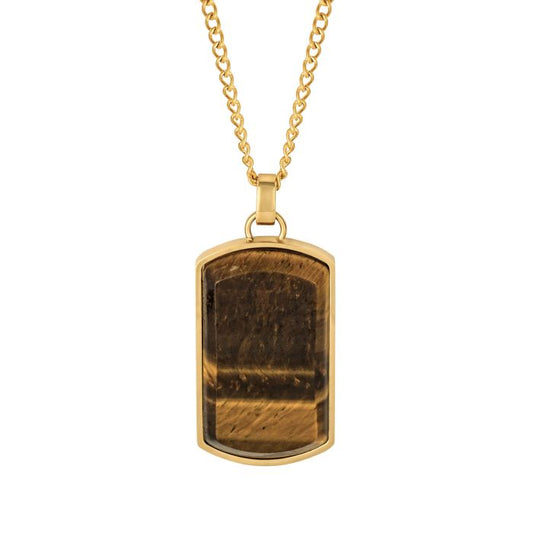 FB P/DANT G/P DOG TAG TIGERS EYE