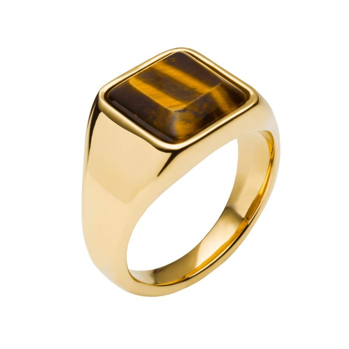 FB RING G/P TIGERS EYE SQ SIGNET