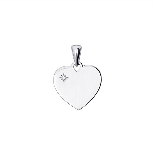 SIL P/DANT CZ HEART DISC 17X13MM