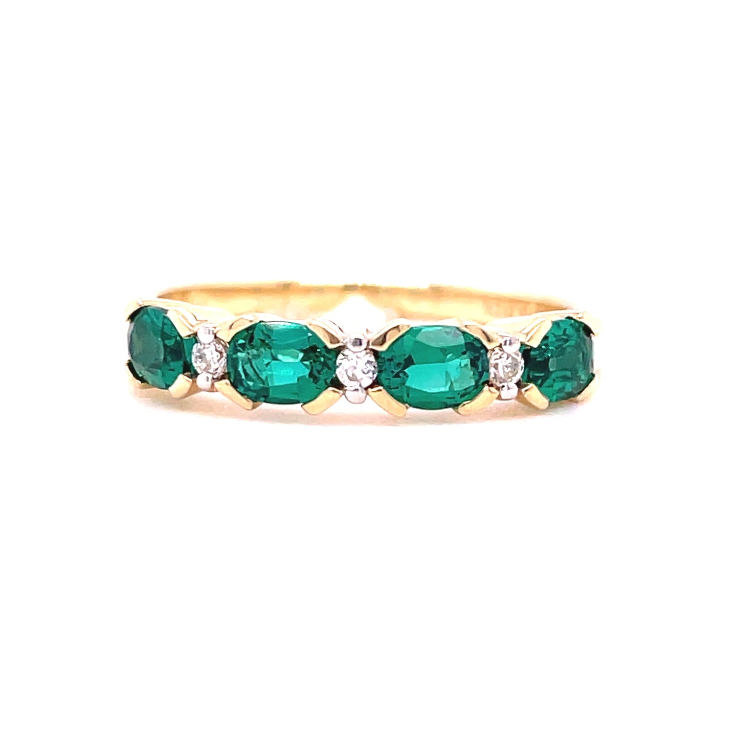 9ct Yellow Gold CZ/Green CZ Eternity Ring