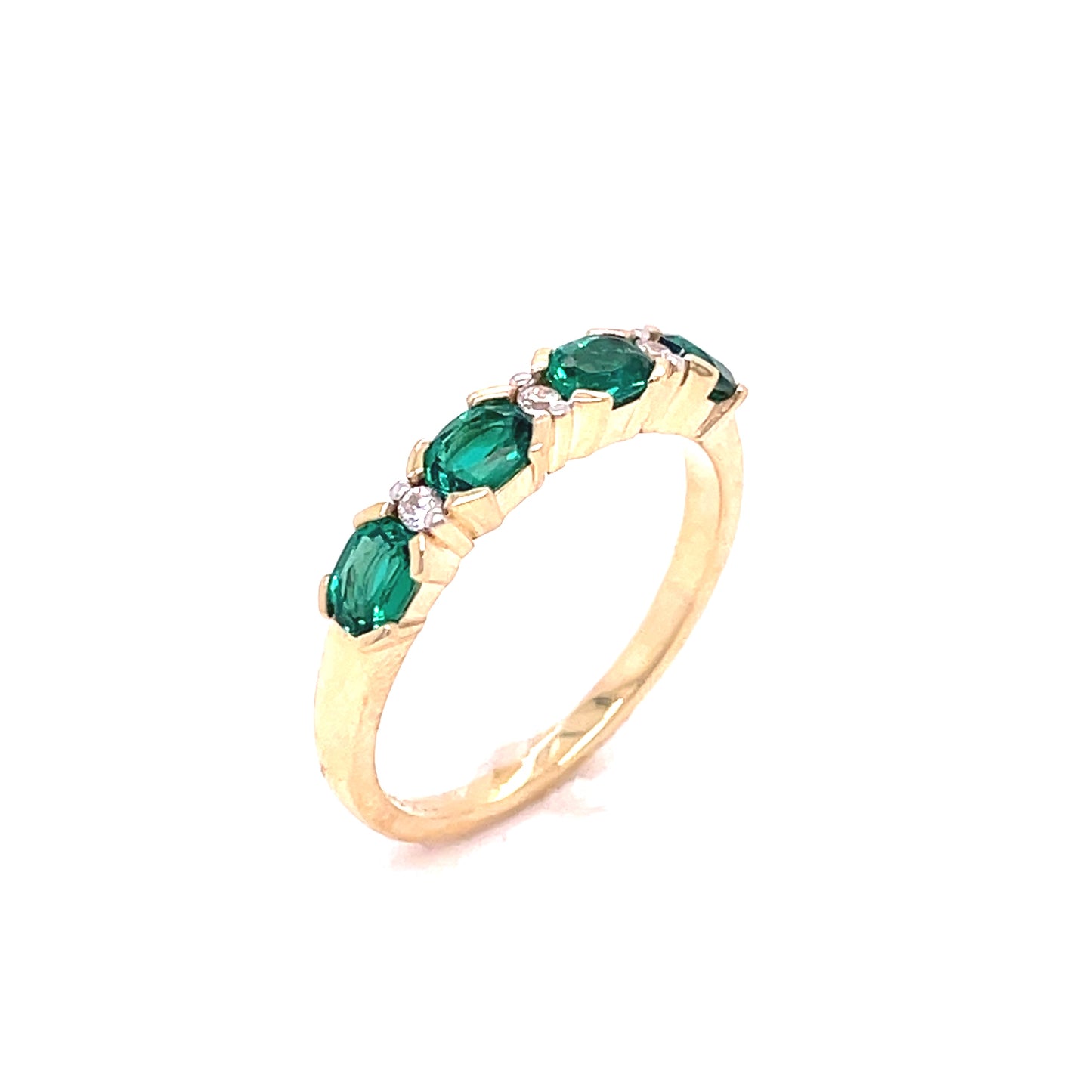 9ct Yellow Gold CZ/Green CZ Eternity Ring