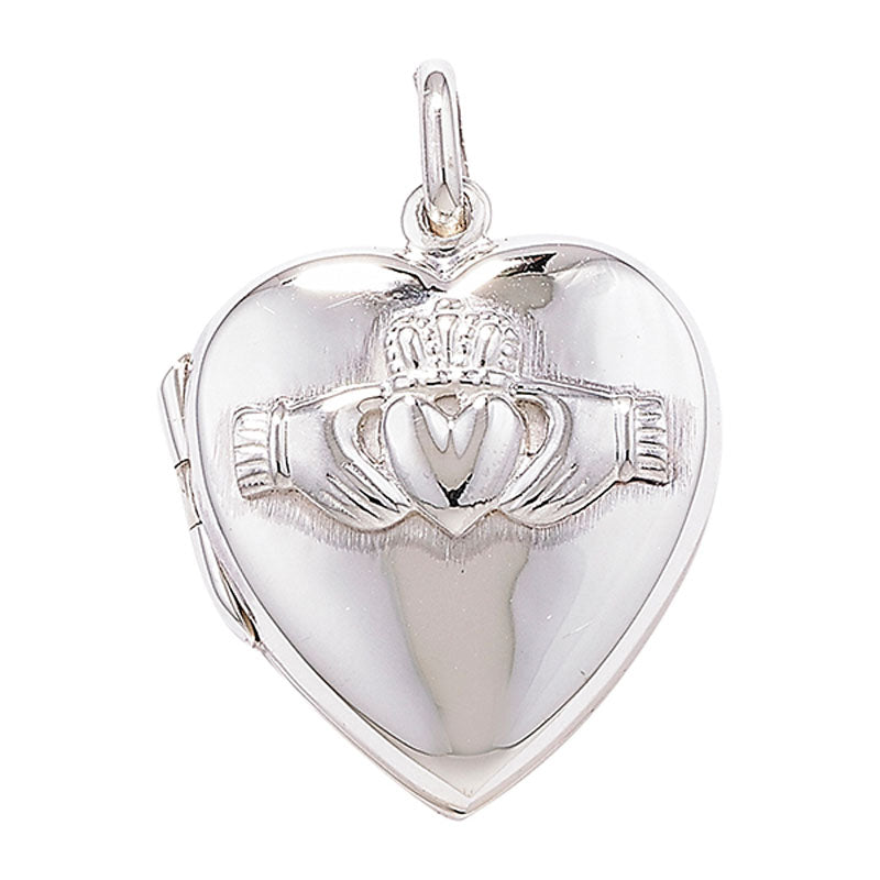 SIL LOCKET HEART CLADDAGH