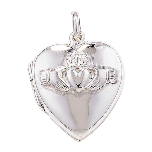 SIL LOCKET HEART CLADDAGH