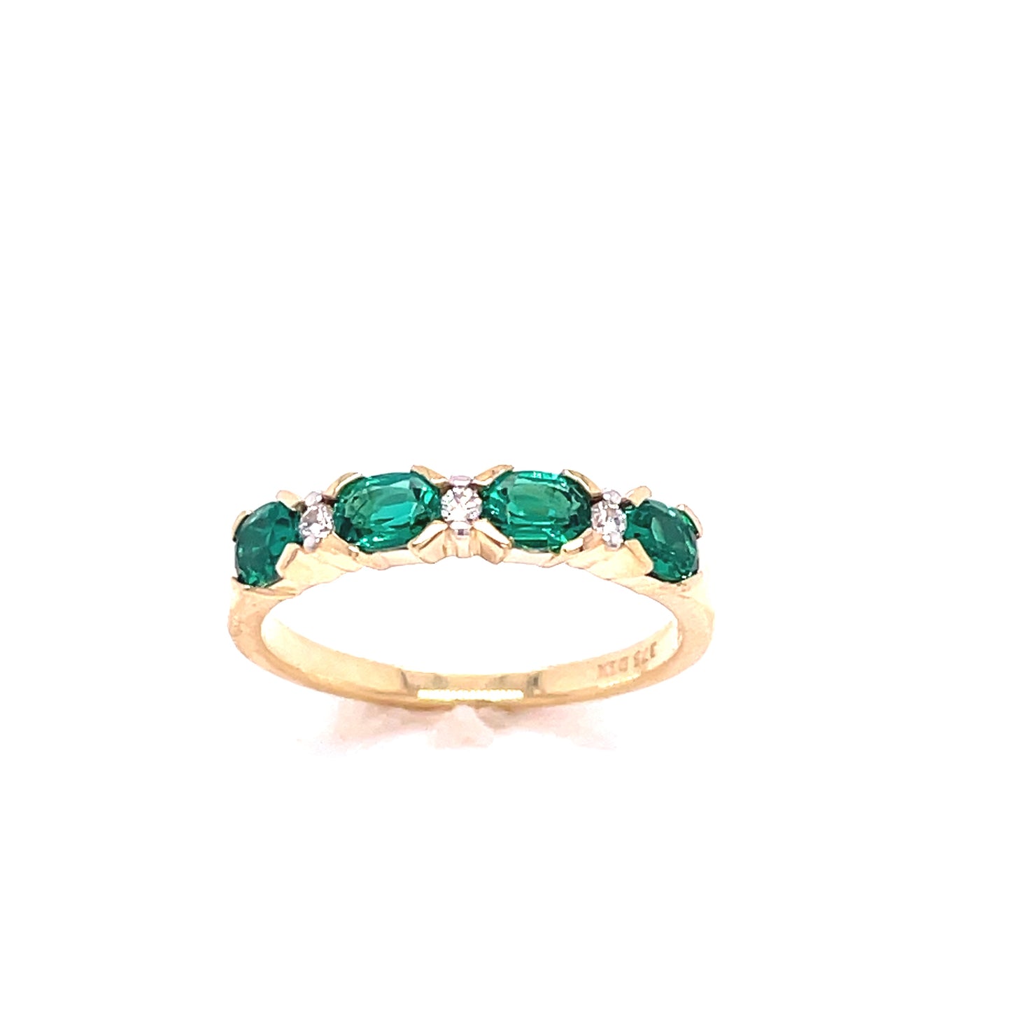 9ct Yellow Gold CZ/Green CZ Eternity Ring