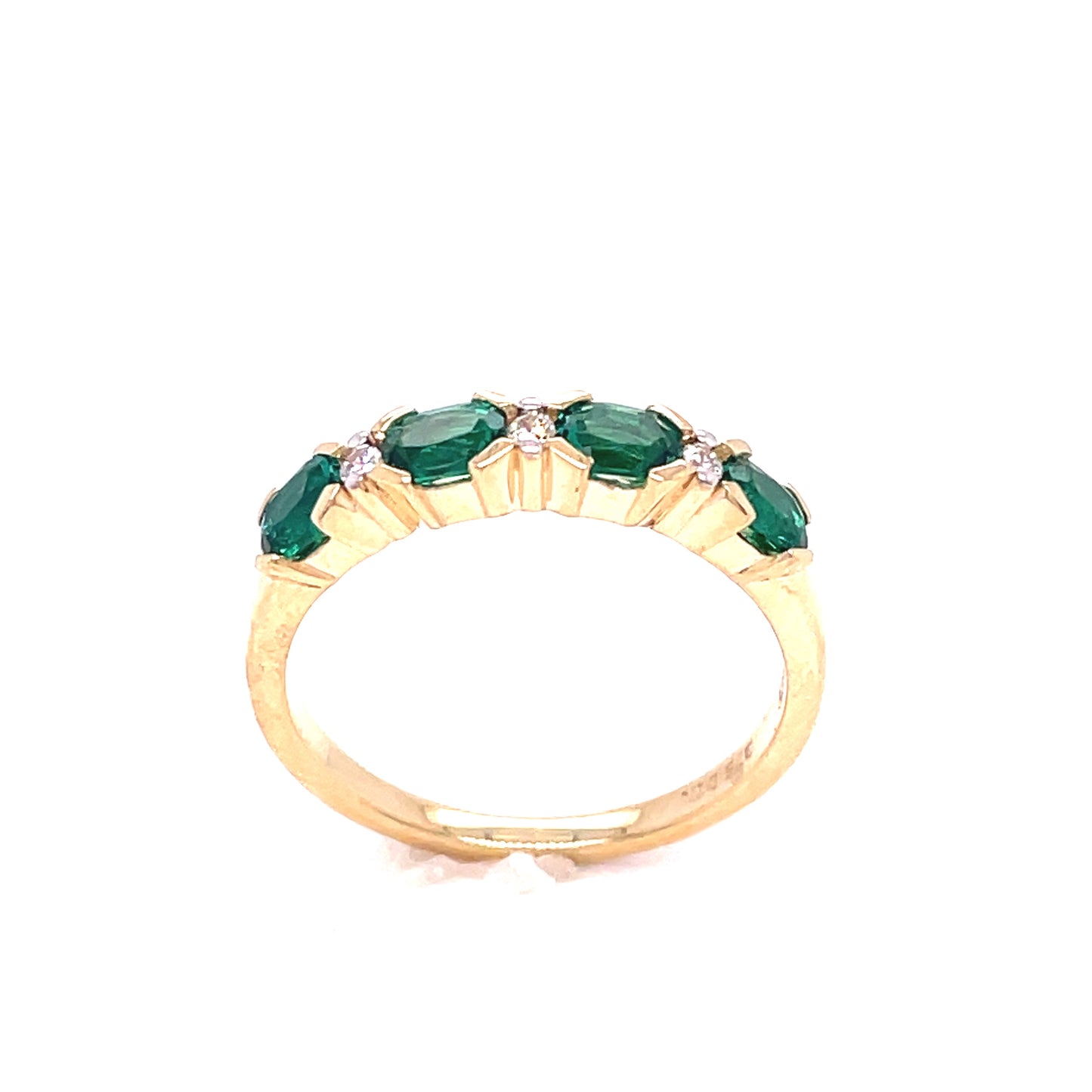 9ct Yellow Gold CZ/Green CZ Eternity Ring