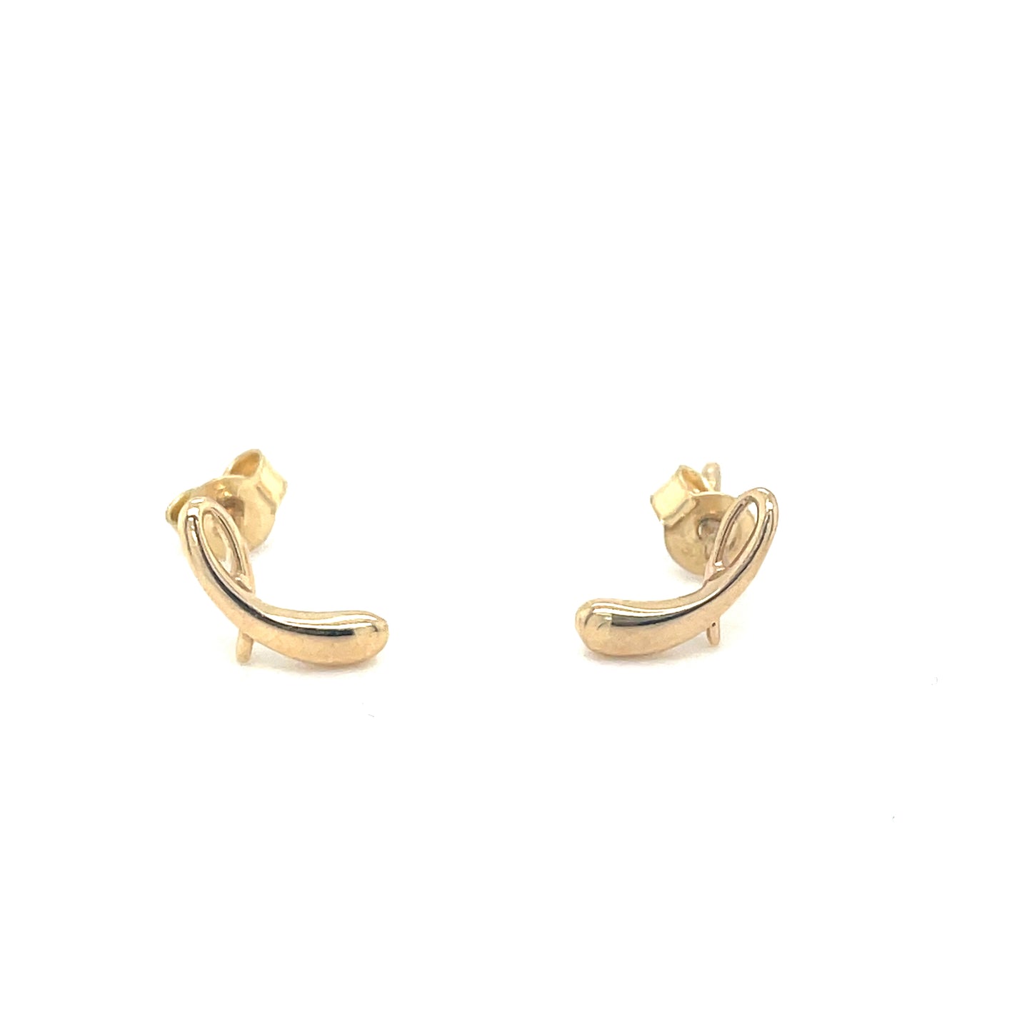 9ct Yellow Gold Ribbon Stud Earrings