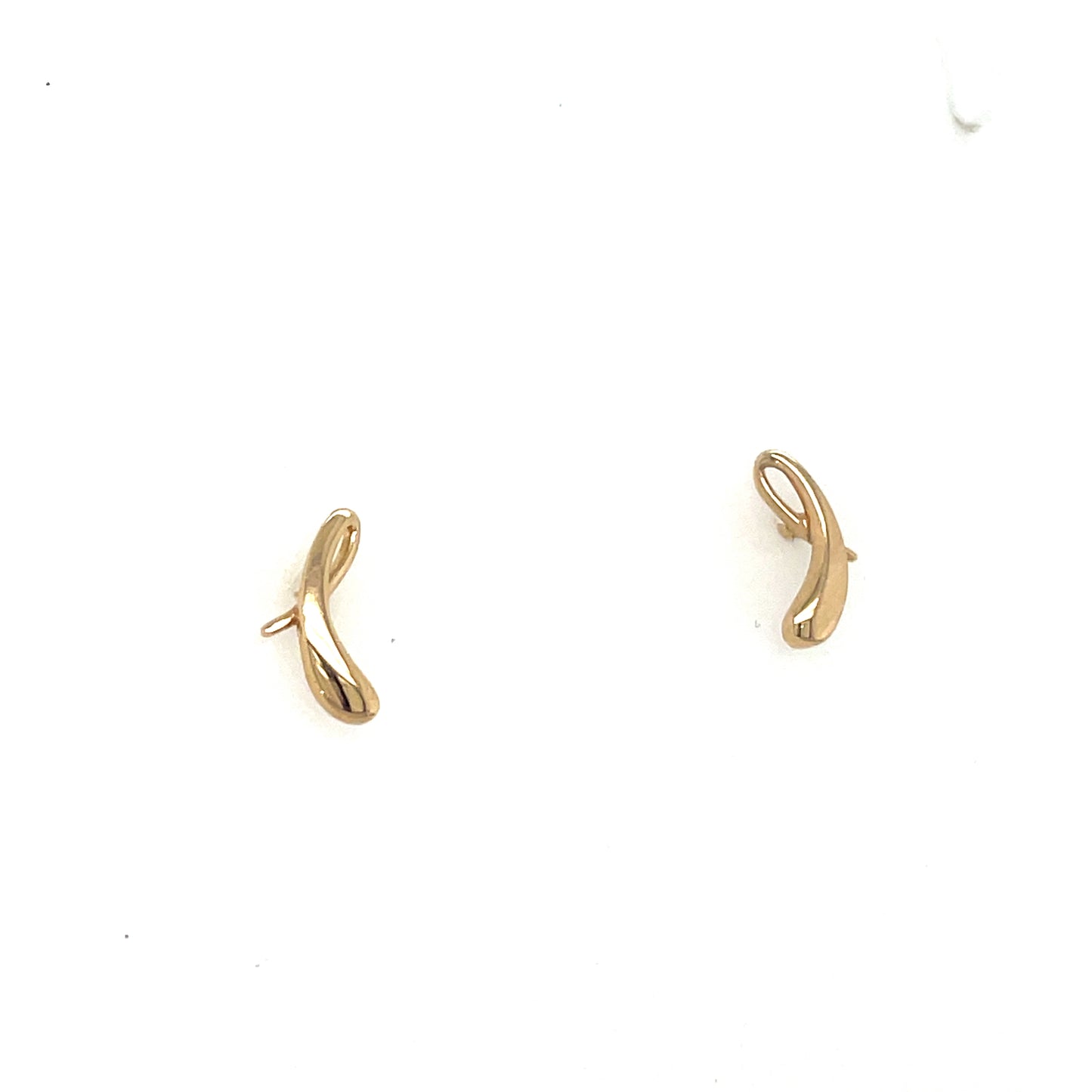 9ct Yellow Gold Ribbon Stud Earrings