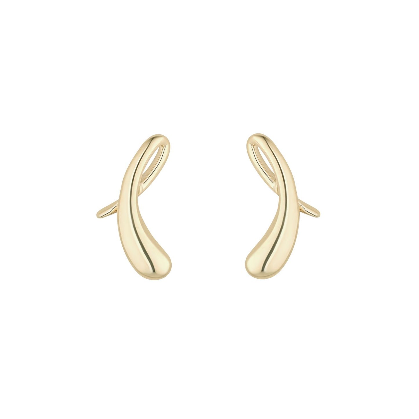 9ct Yellow Gold Ribbon Stud Earrings