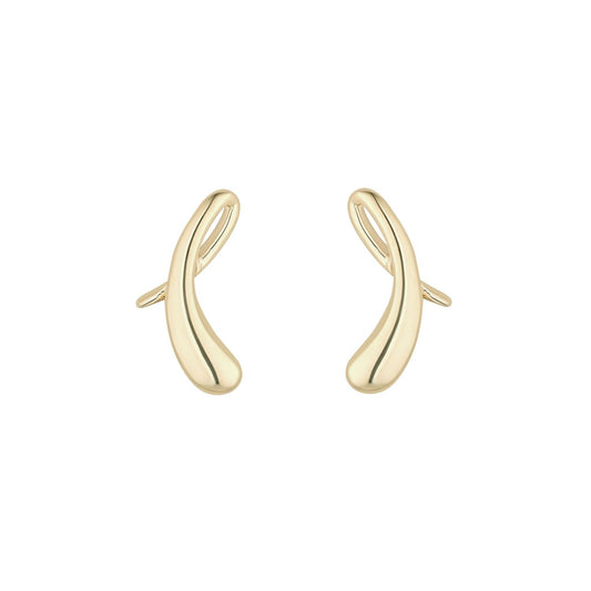 9ct Yellow Gold Ribbon Stud Earrings