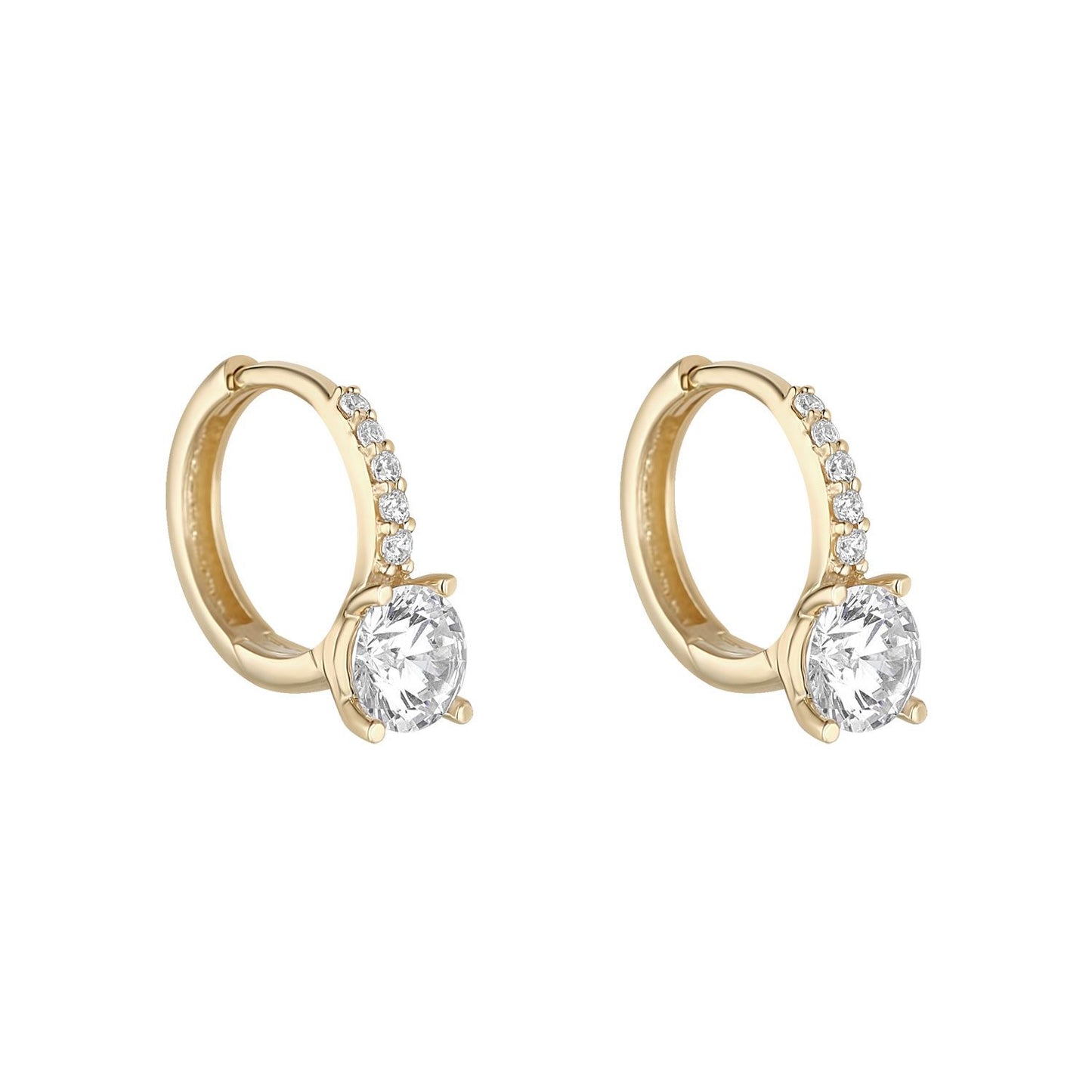 9CT E/RG CZ RD SOL HUGGIE