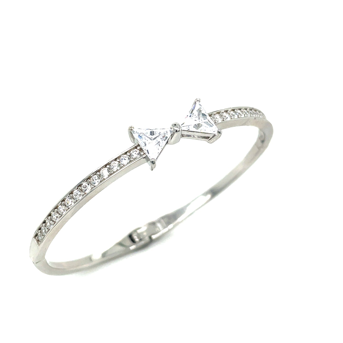 SIL BANGLE CZ TENNIS BOW CENTRE