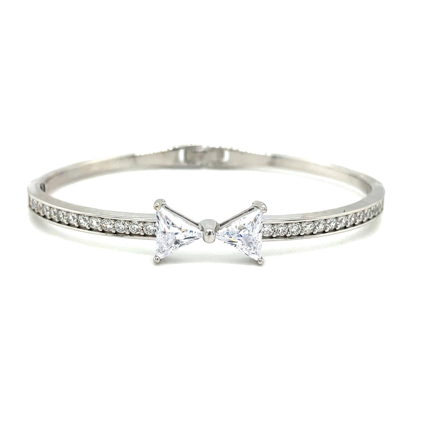 SIL BANGLE CZ TENNIS BOW CENTRE