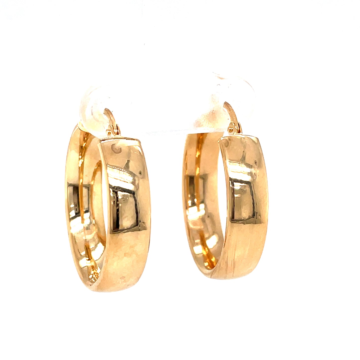 9ct 20mm Wide Flat Hoop Earring