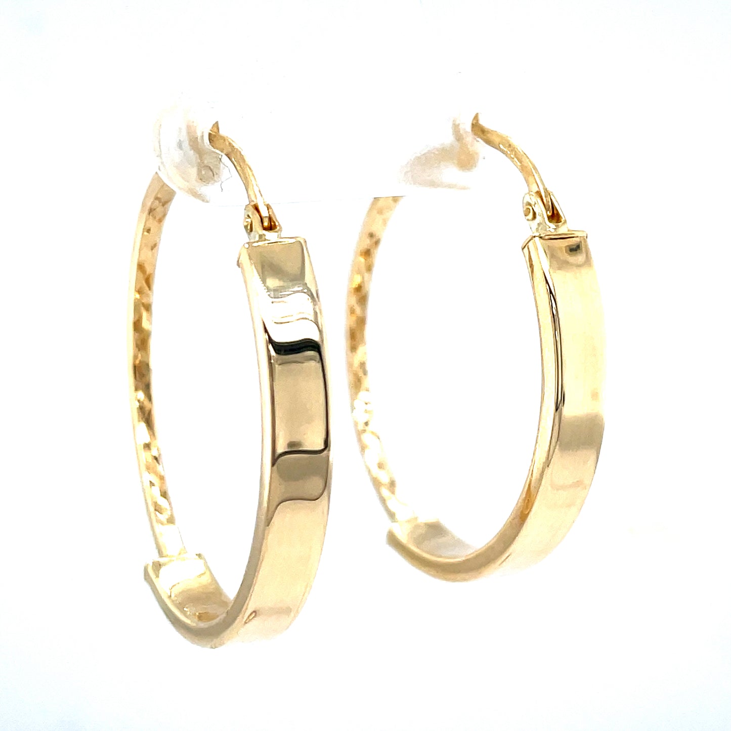 9ct 25mm Flat Hoop Earring