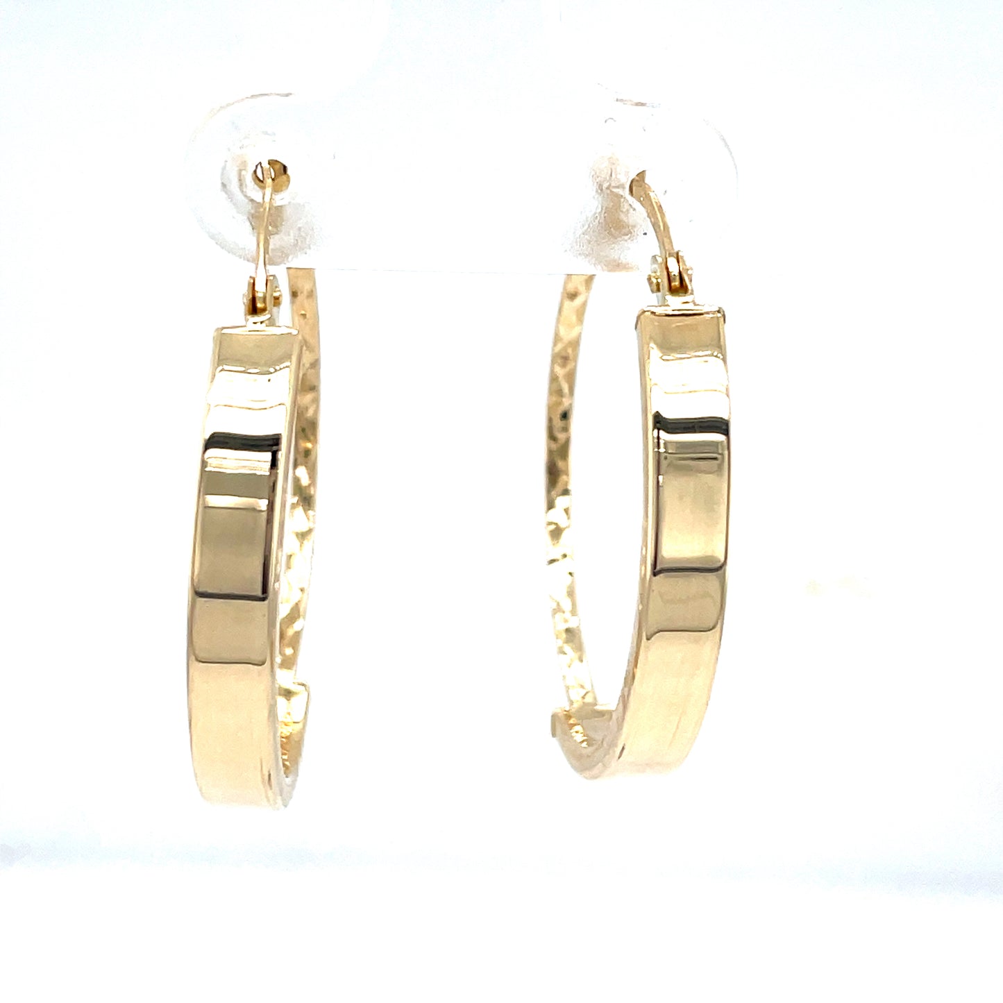 9ct 25mm Flat Hoop Earring