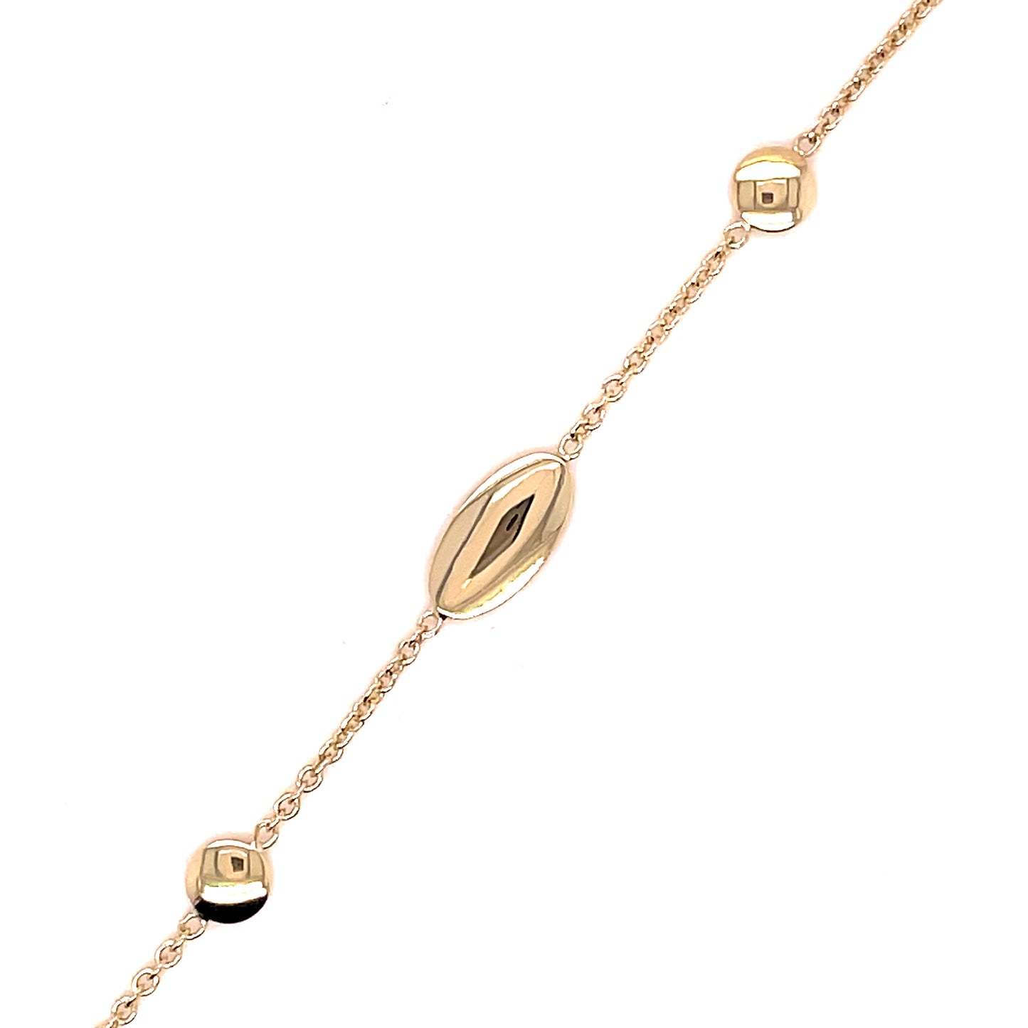 9CT OVAL AND ROUND DISC SCATTER BRACELET