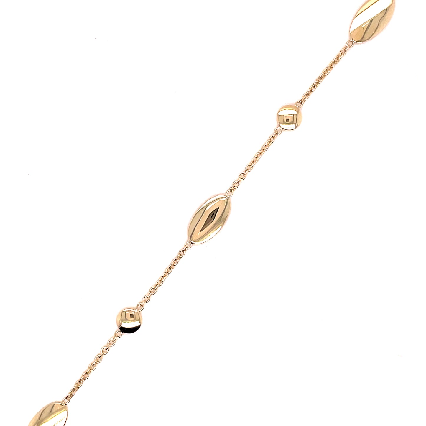 9CT OVAL AND ROUND DISC SCATTER BRACELET