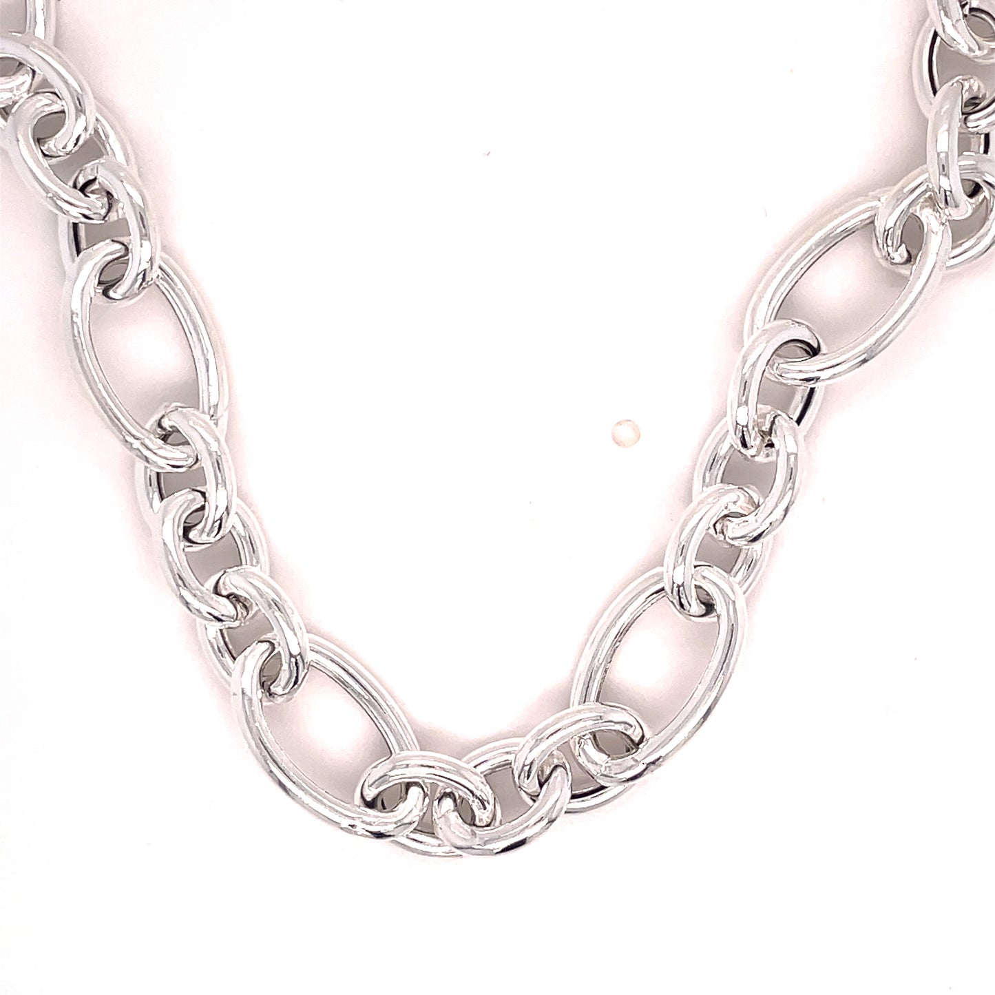 Sterling Silver Open Oval Link 18' Necklet