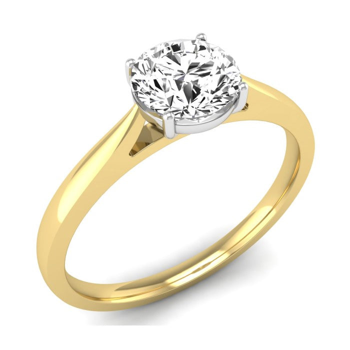 9ct Gold Round Brilliant Illusion Set Solitaire Diamond Ring .30ct