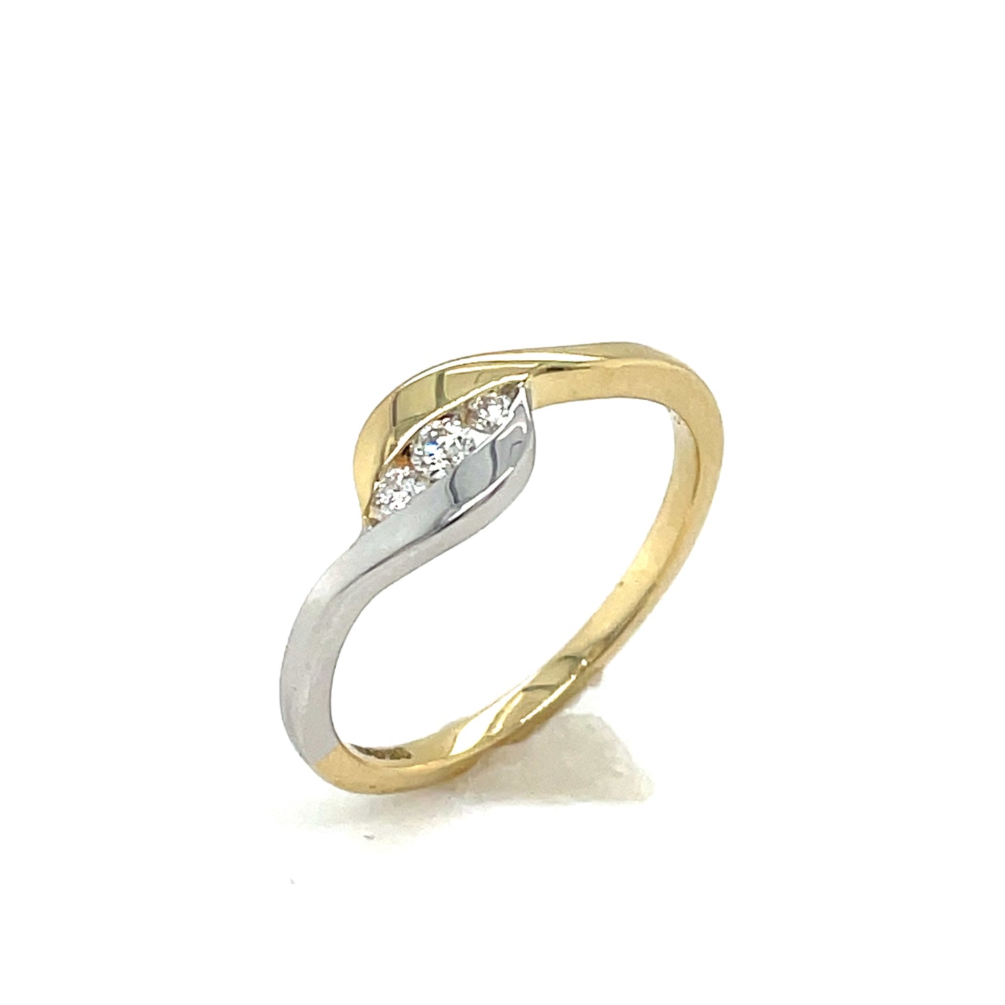 9ct Gold Two Tone Diamond Ring .10ct