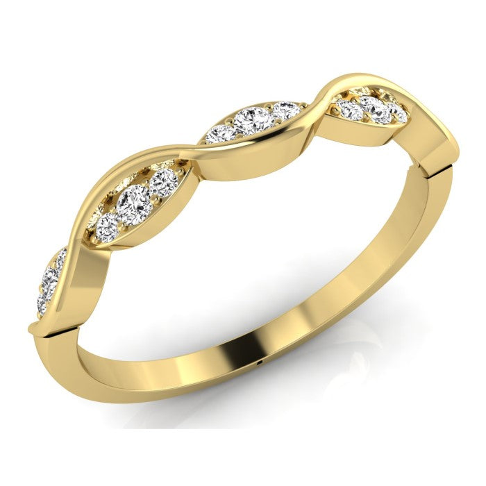 9ct Gold Wave Marquis Eternity Diamond Ring .12ct