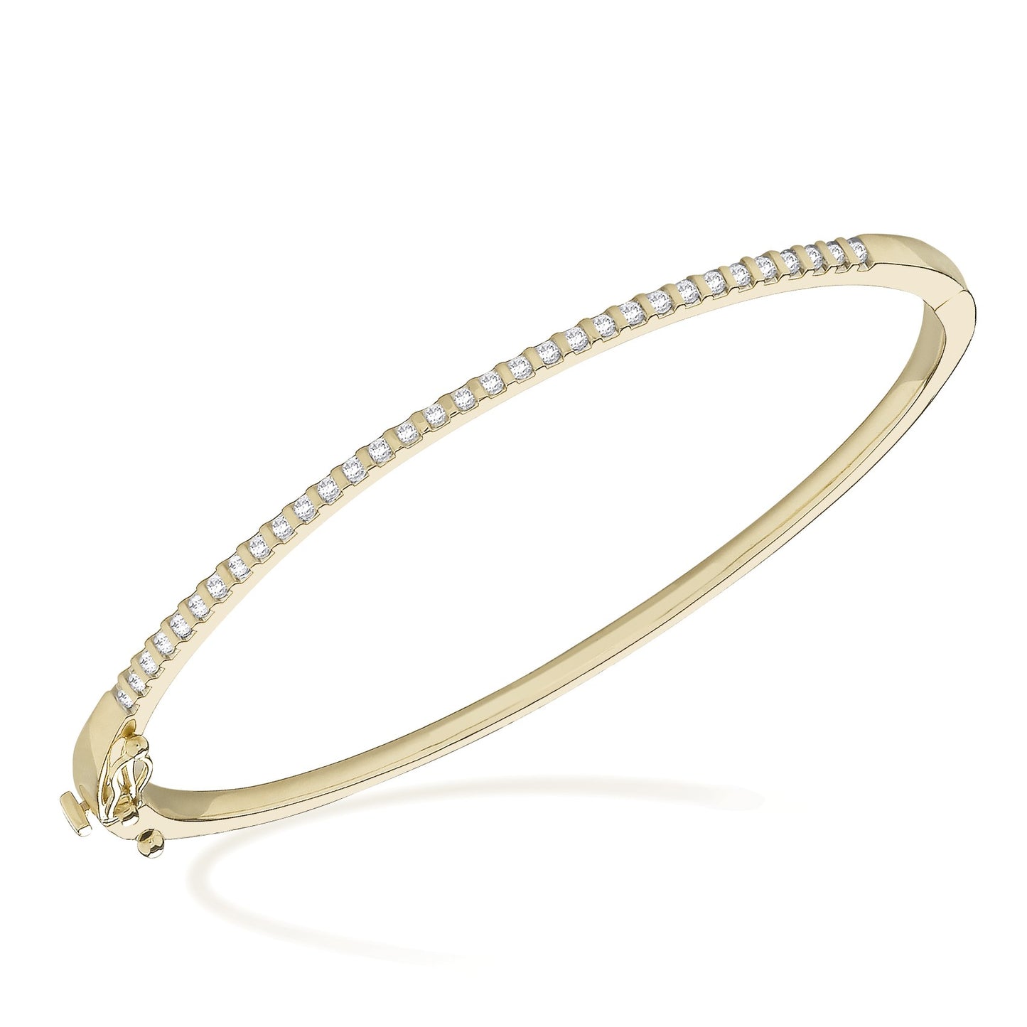 9CT TENNIS STYLE DIAMOND BANGLE .50CT