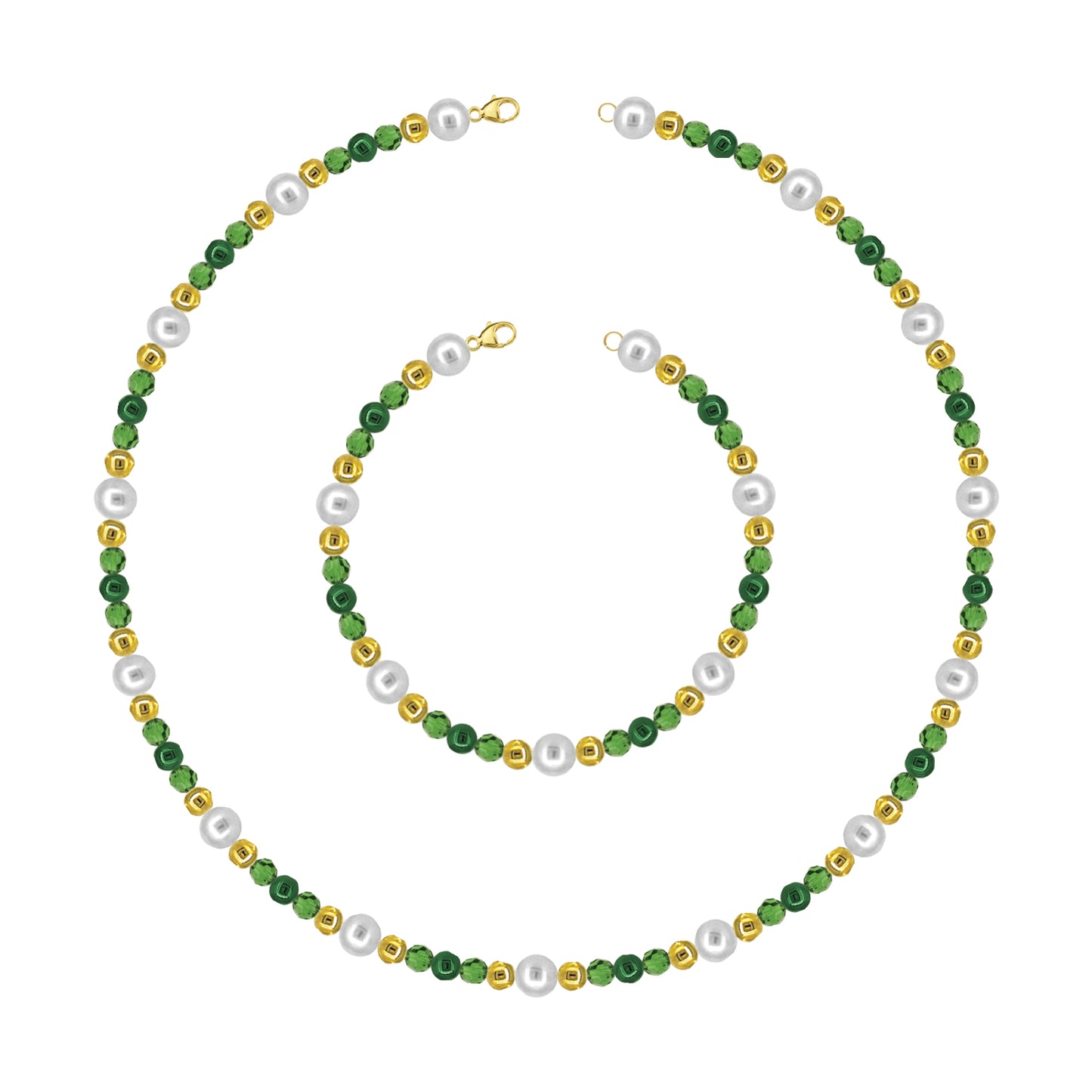 Pearl and Peridot Necklet 17'