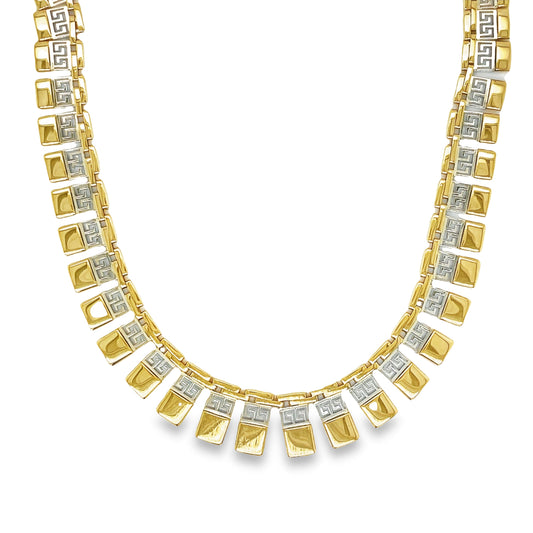 9CT TWO TONE CLEOPATRA STYLE 18" NECKLET