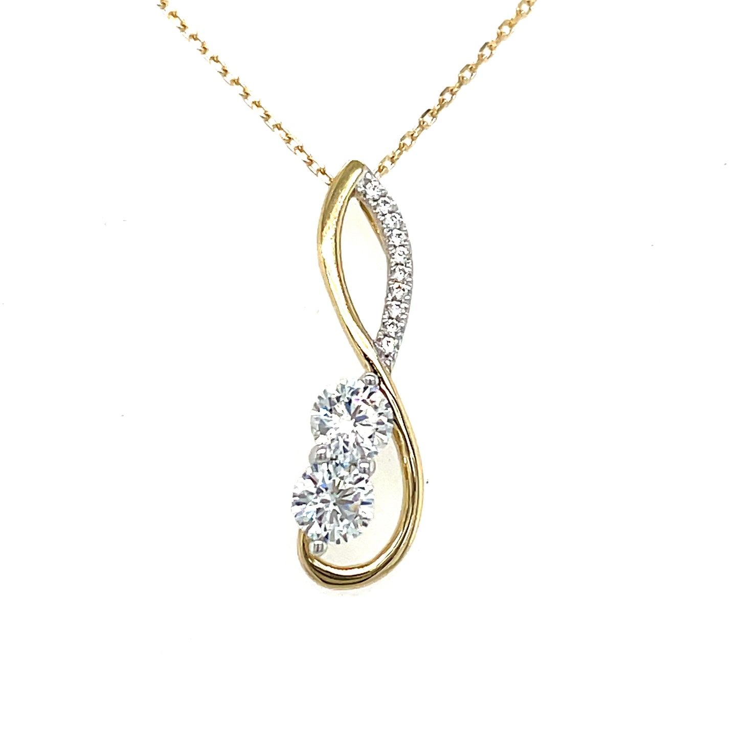 9ct Open Two Stone CZ Infinity Necklet