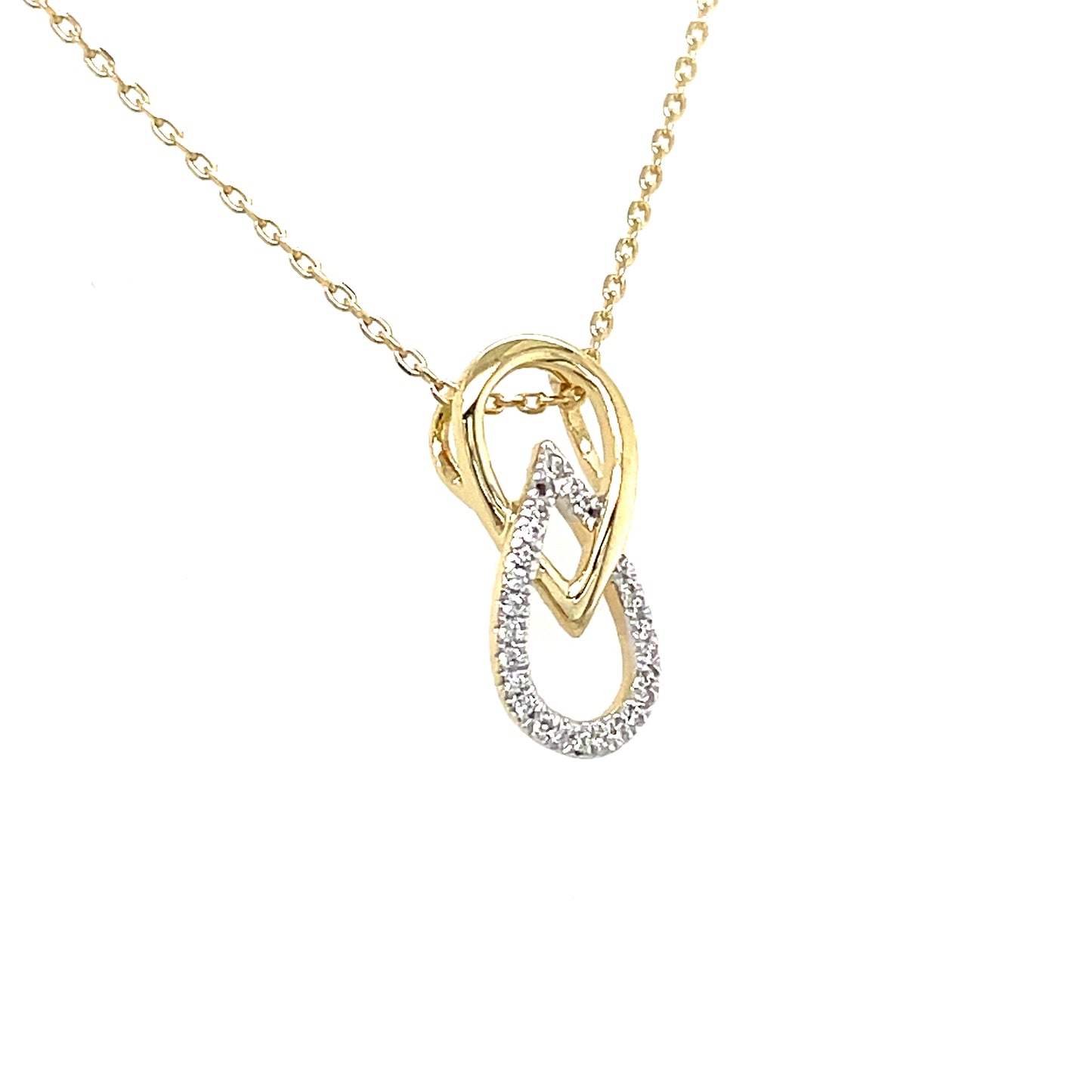 9CT CUBIC ZIRCONIA OPEN PEAR LINK PENDANT
