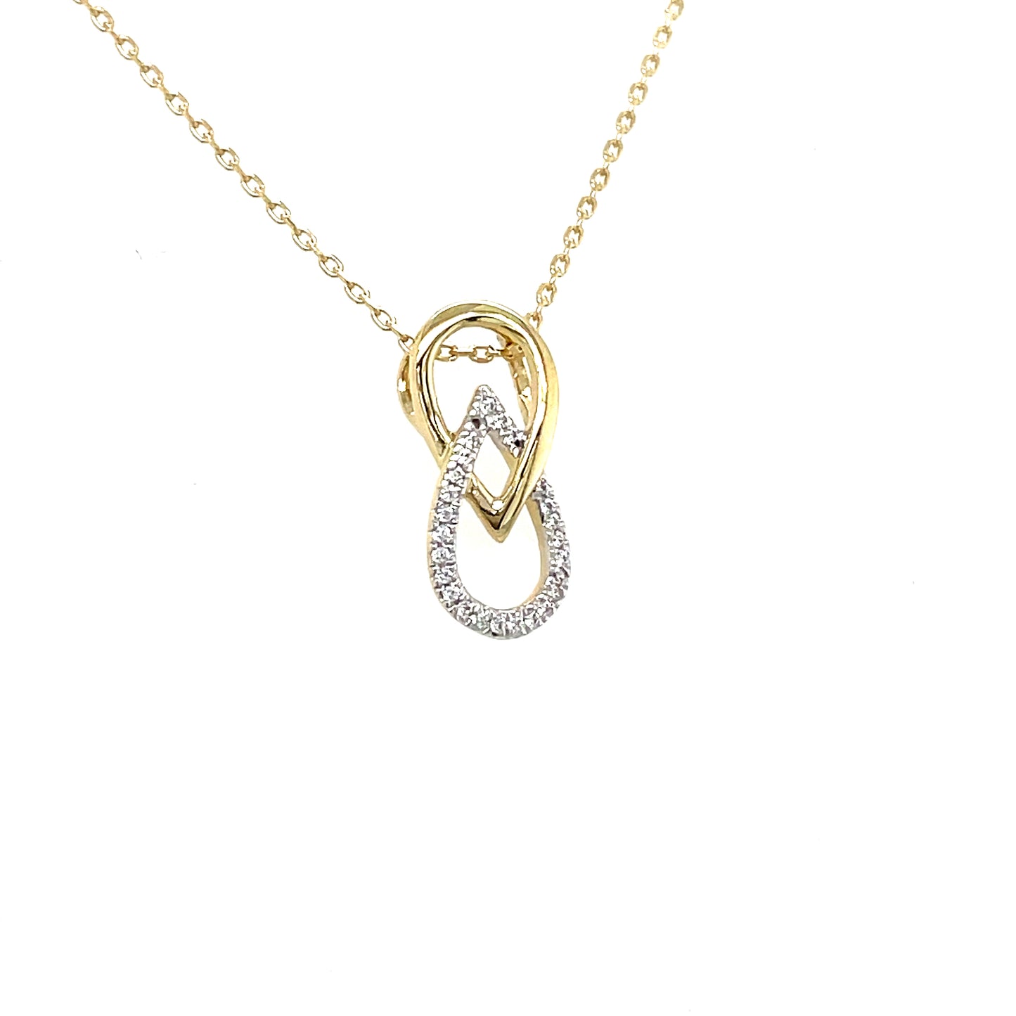 9CT CUBIC ZIRCONIA OPEN PEAR LINK PENDANT