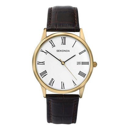 Gents Sekonda Watch with Brown Strap