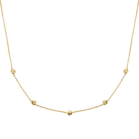 Burren 18ct Gold plated knot scattered link necklet