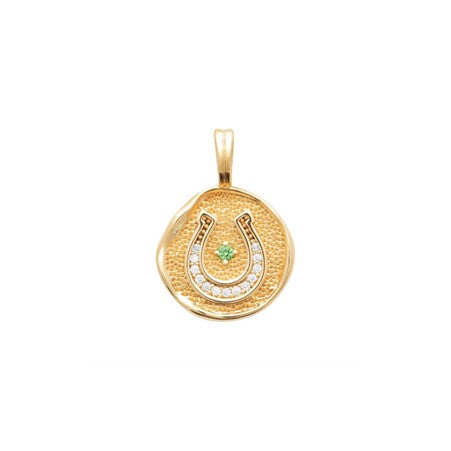Burren 18ct GP cubic zirconia horseshoe disc pendant