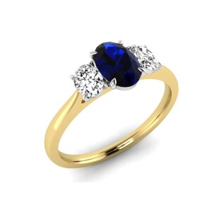 9ct 3st Sapp/Dia .28