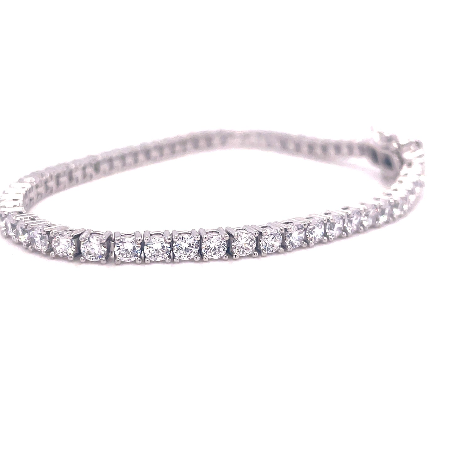 Sterling Silver 3mm Cubic Zirconia Bracelet
