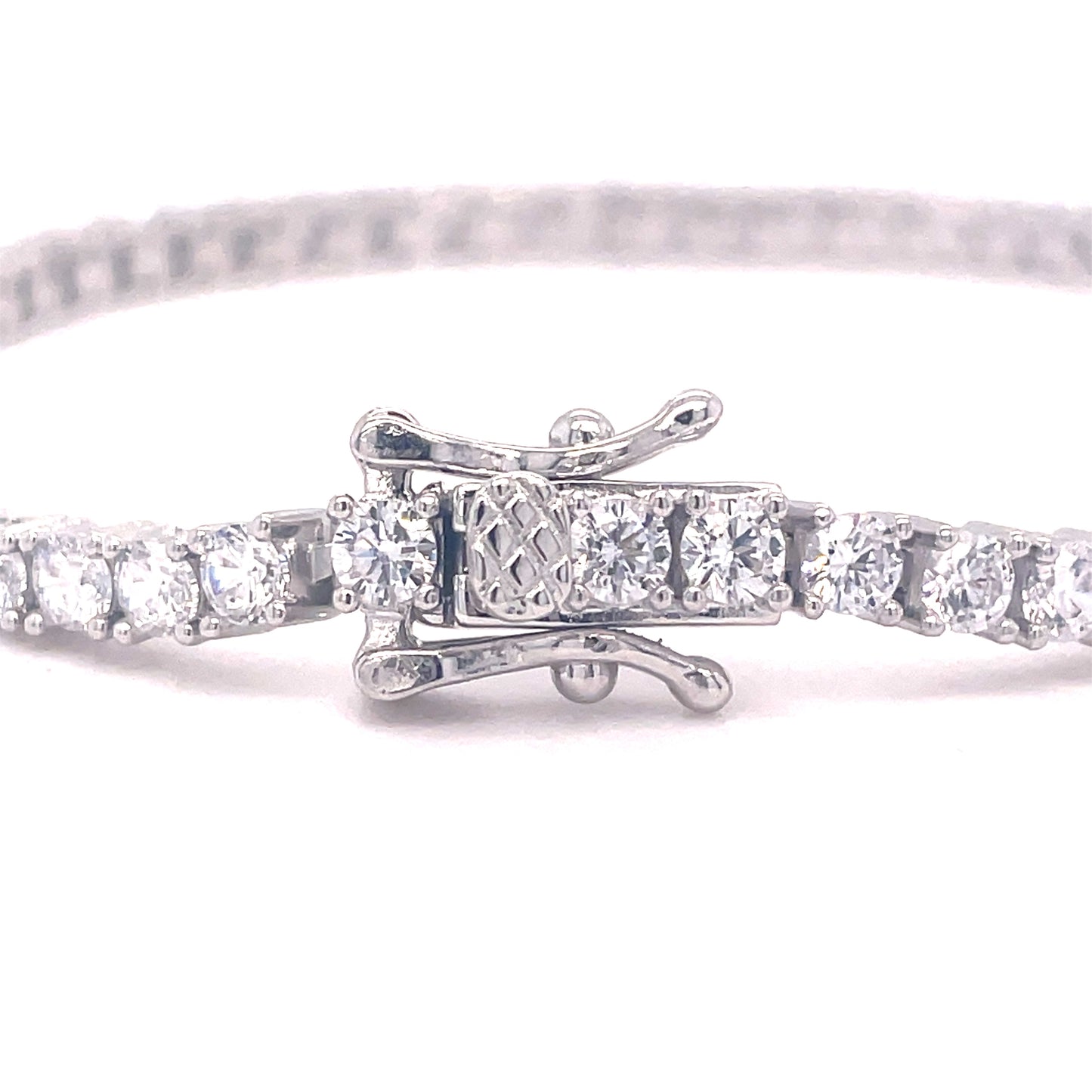 Sterling Silver 3mm Cubic Zirconia Bracelet