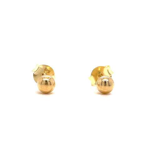 9ct Yellow Gold 4mm Ball Stud Earrings