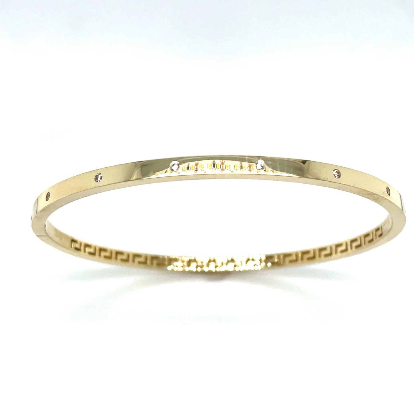 9CT Cubic Zirconia Punch Set Bangle