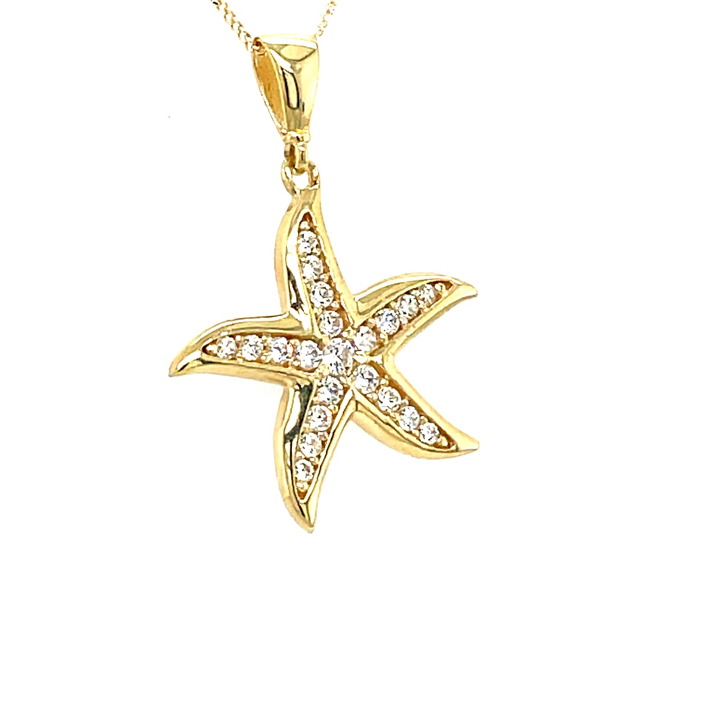 9CT Cubic Zirconia Starfish Pendant