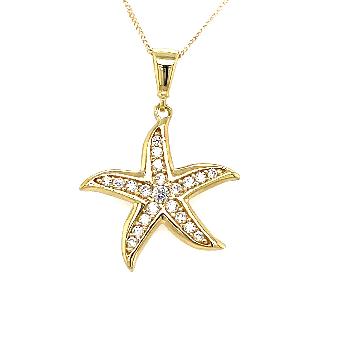 9CT Cubic Zirconia Starfish Pendant