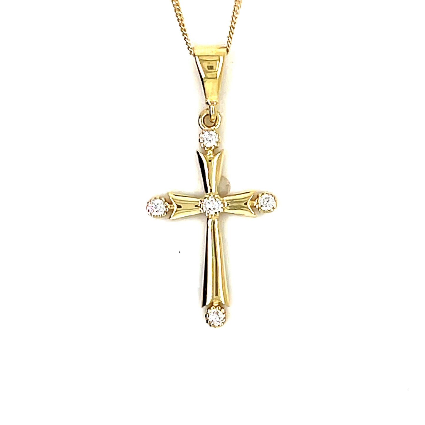 9CT Cubic Zirconia Cross Pendant