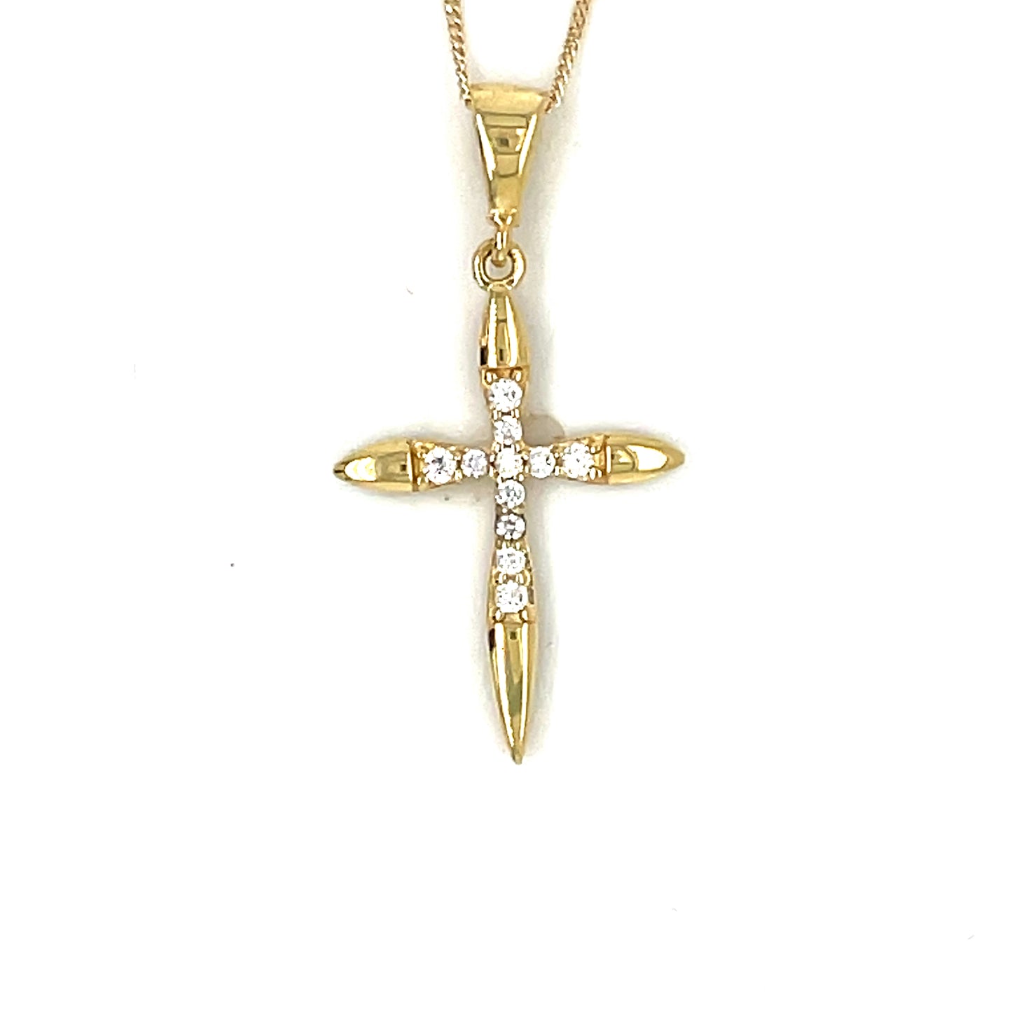 9CT Cubic Zirconia Centre Cross Pendant