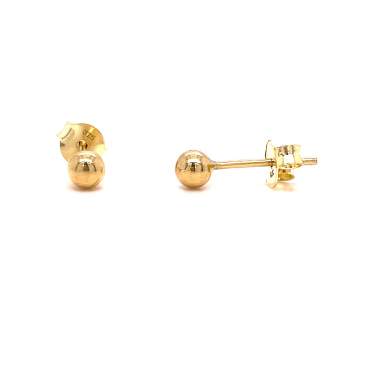 9ct Yellow Gold 4mm Ball Stud Earrings