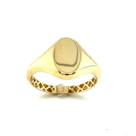 9CT Oval Plain Signet Ring