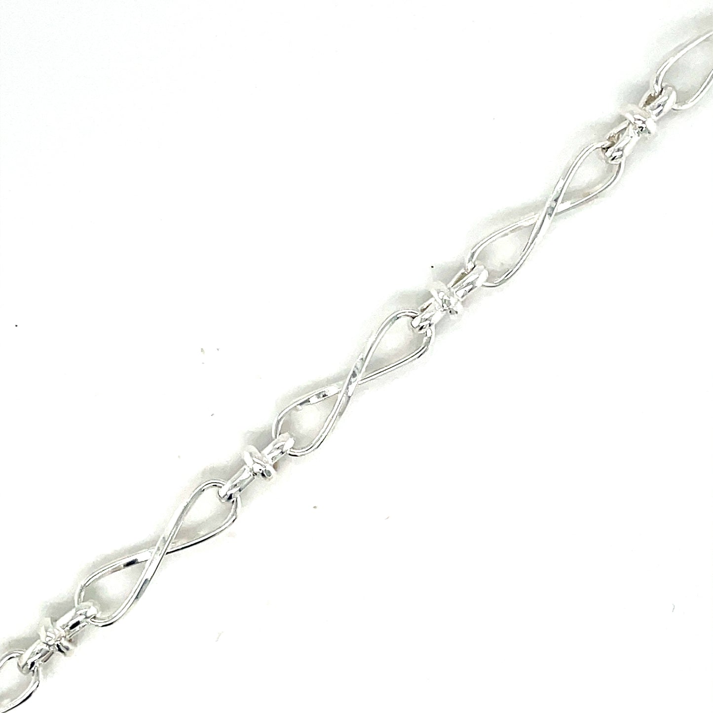 Sterling Silver Infinity Link Bracelet 7.5Inch