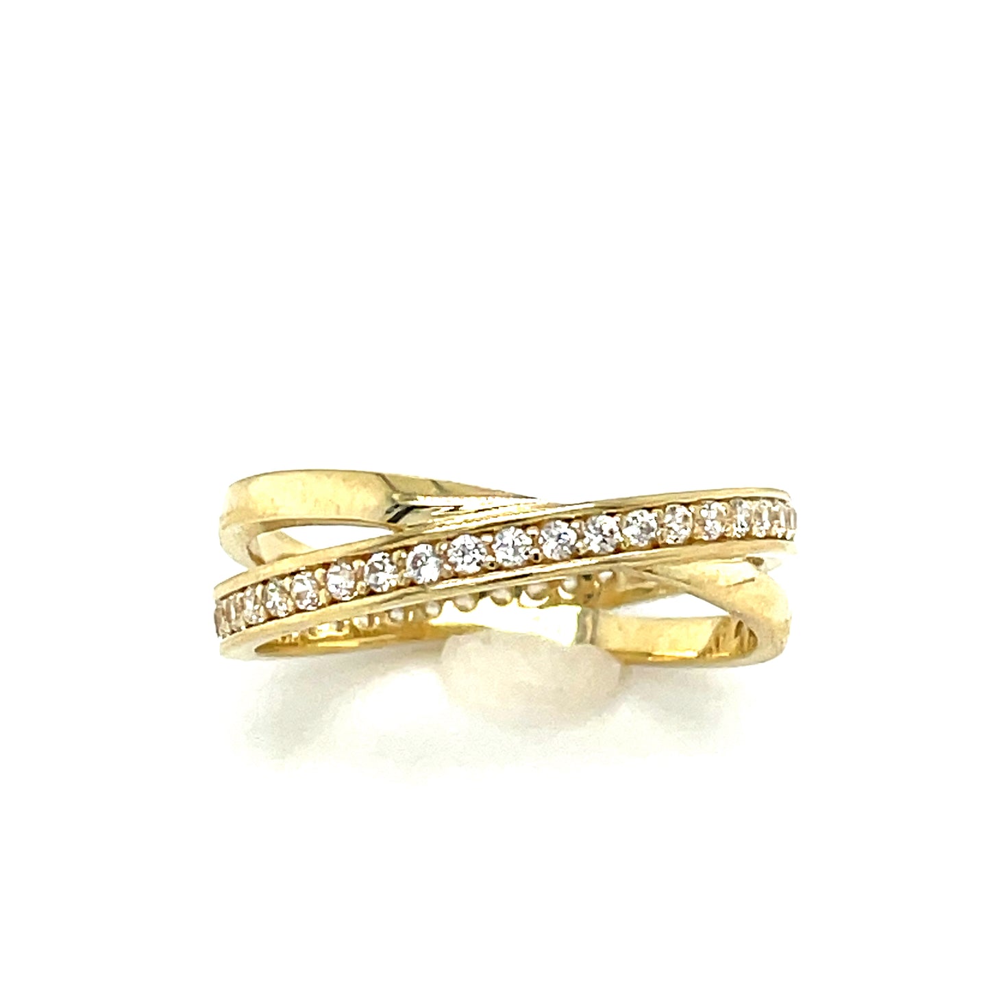 9CT Ring Et Cz Opn 2 Row