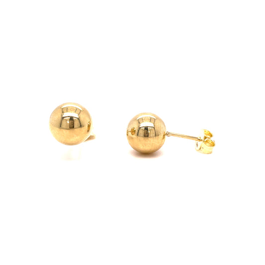 9ct Yellow Gold 9mm Ball Stud Earrings