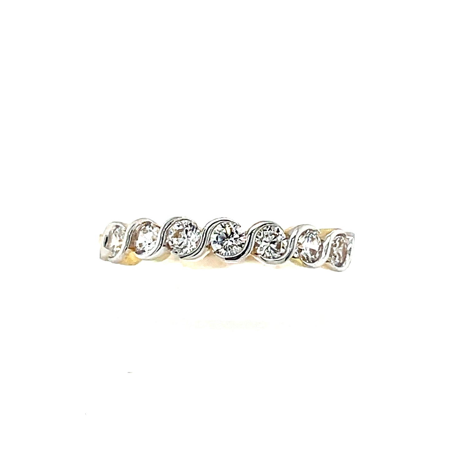 9CT Cubic Zirconia Rubover Swirl Eternity Dress Ring