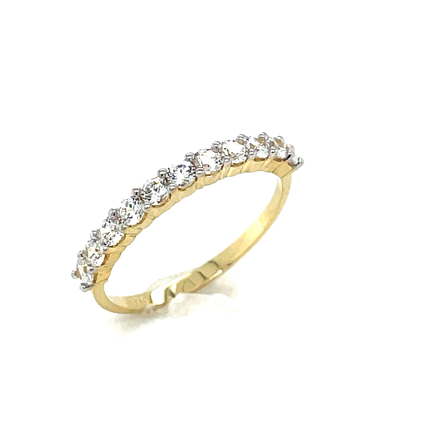 9CT Cubic Zirconia Claw Set Eternity Dress Ring